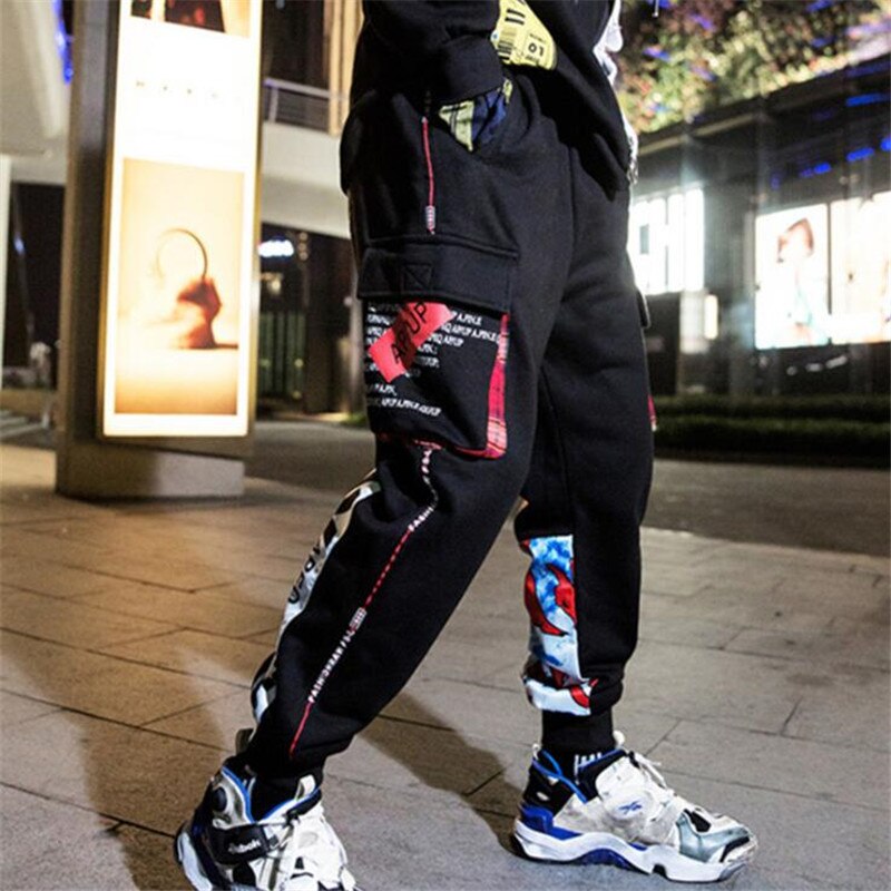 NAGRI Casual pantalones de chándal de los hombres de invierno algodón Harem pantalones 3D Graffiti de Hip Hop Streetwear hombre Harajuku camisetas Pantalones