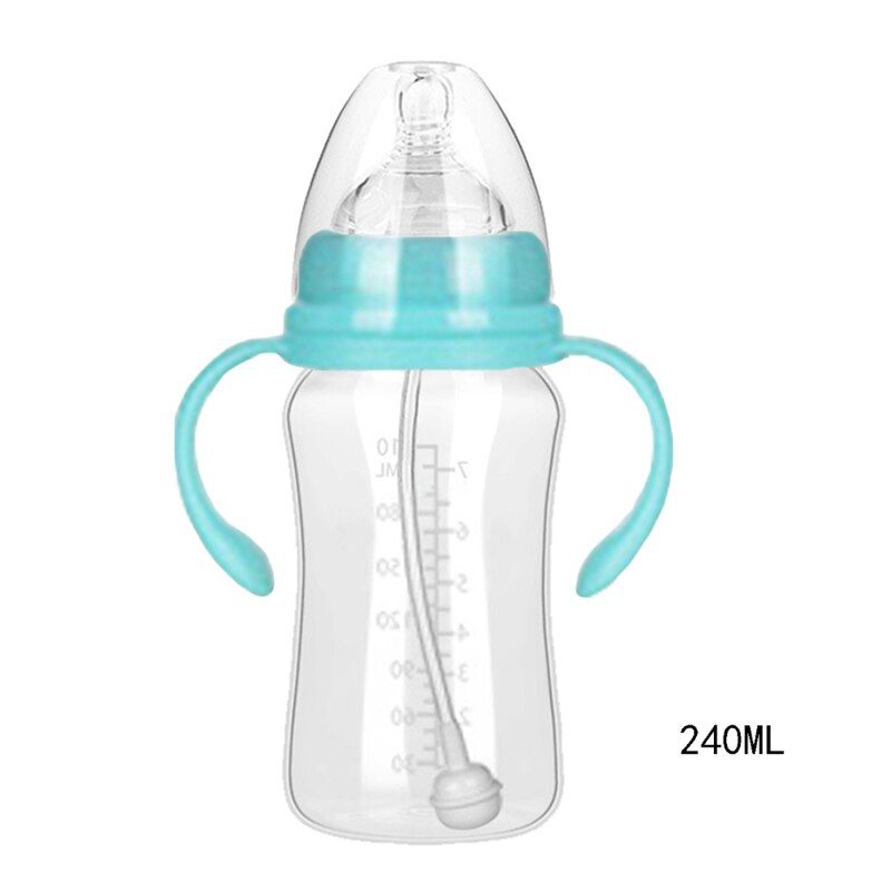 300ML 240ML 180ML Baby Infant PP BPA Free Milk Feeding Bottle With Anti-Slip Handle & Cup Cover Water Bottle: BL2