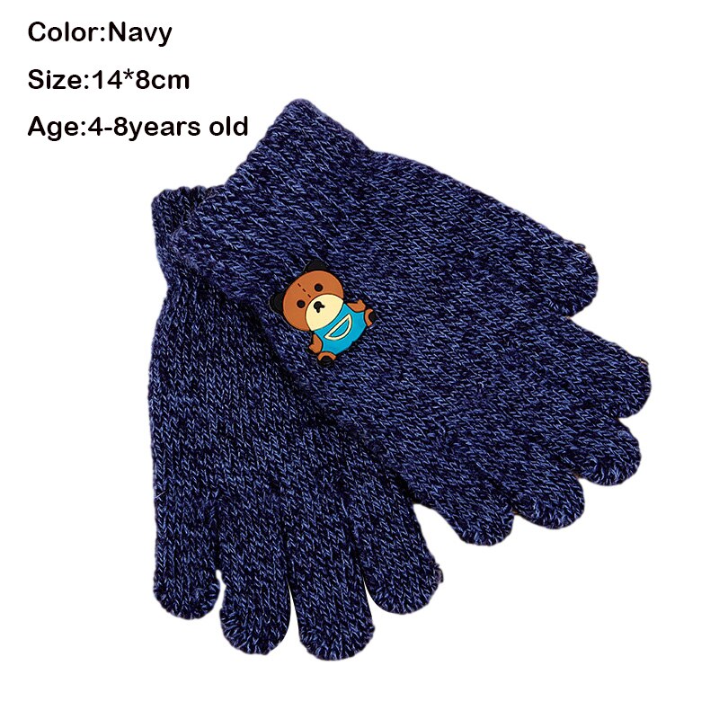 Children's Warm Gloves Kids Boys Thicken Keep Warm Finger Mittens Soft Multicolor Mosaic Color Children's Accessories: N