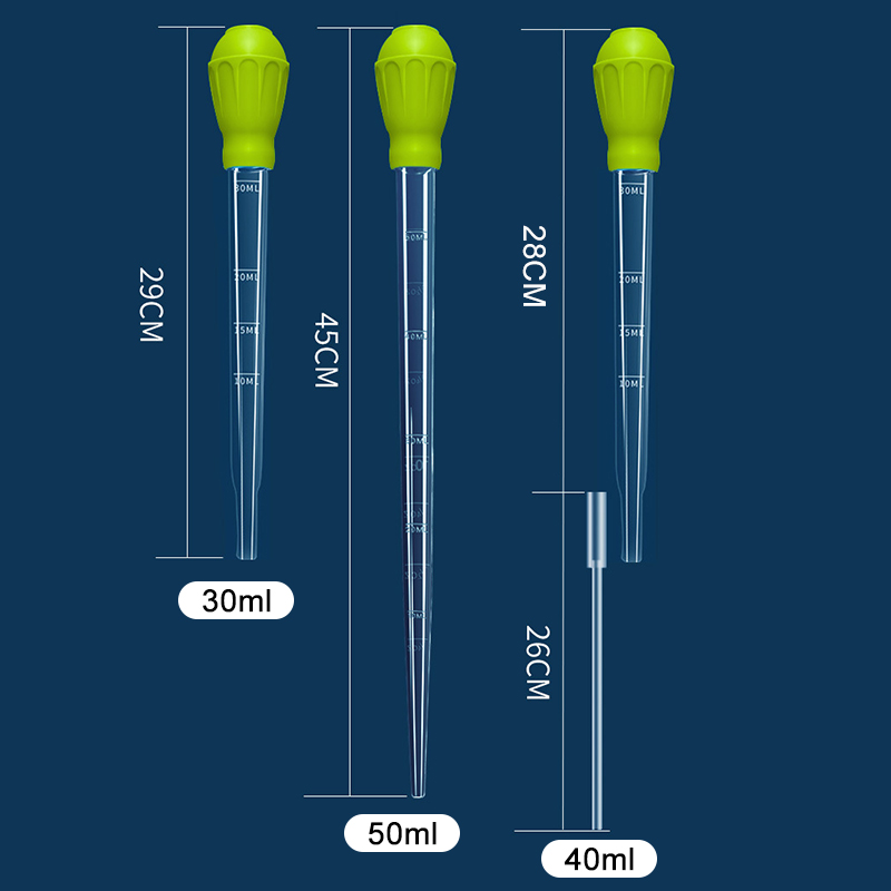 Sifón para acuario, pipetas alargadas, aspiradora para pecera, herramienta de limpieza Simple para cambiador de agua de acuario, 29cm, 54cm, 30ml y 50ml