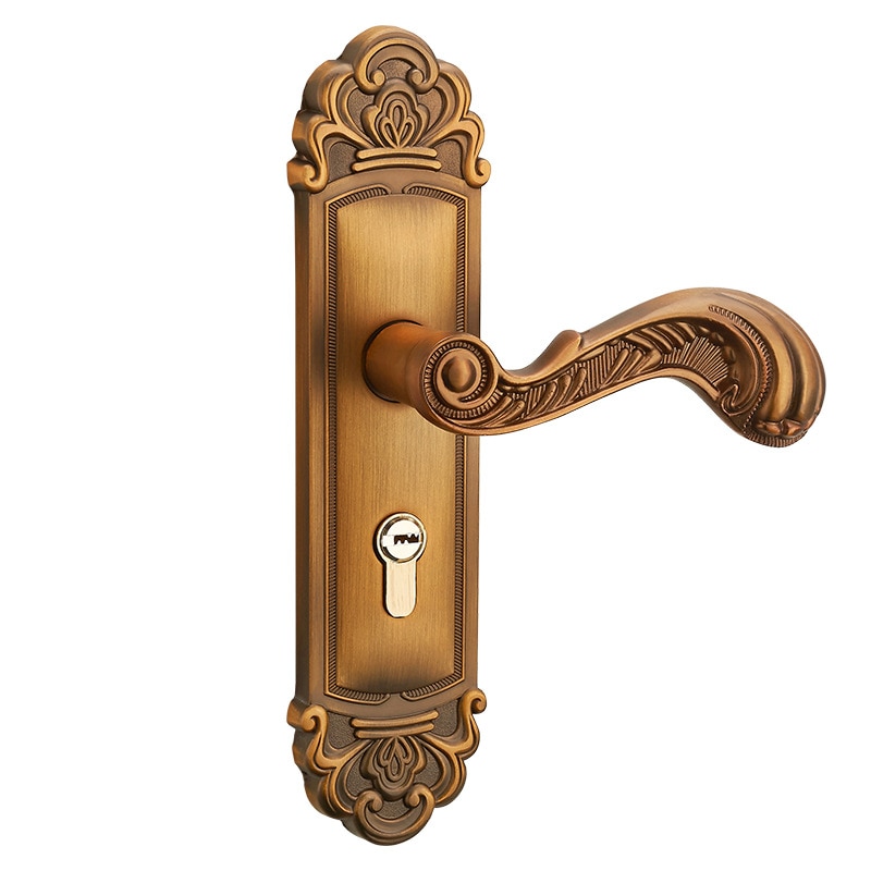 Bearing Antique Door Lock European Door Lock Bronze Classic Interior Bedroom Handle Lock