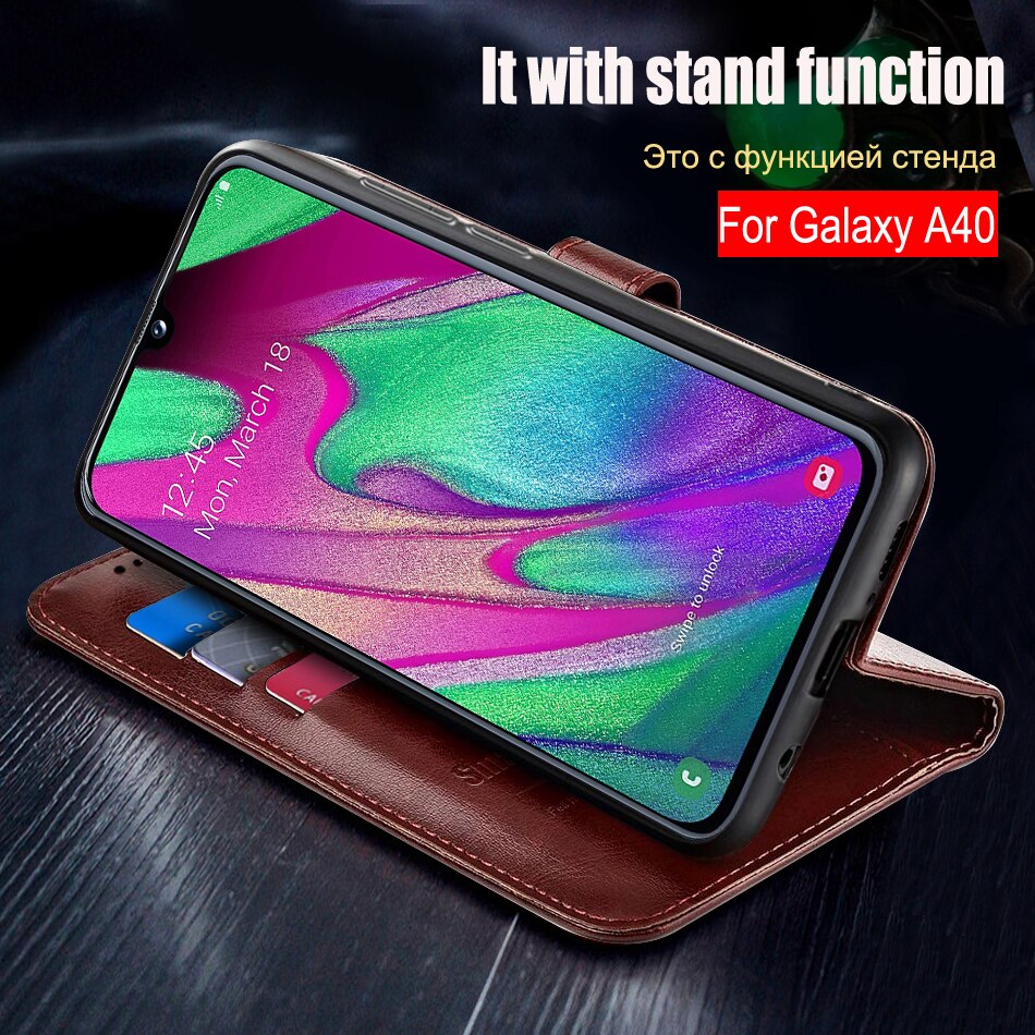 Luxury Flip leather case For on Samsung Galaxy A40 Case Cover back phone case For Samsung A40 A 40 A405 A405F SM-A405F