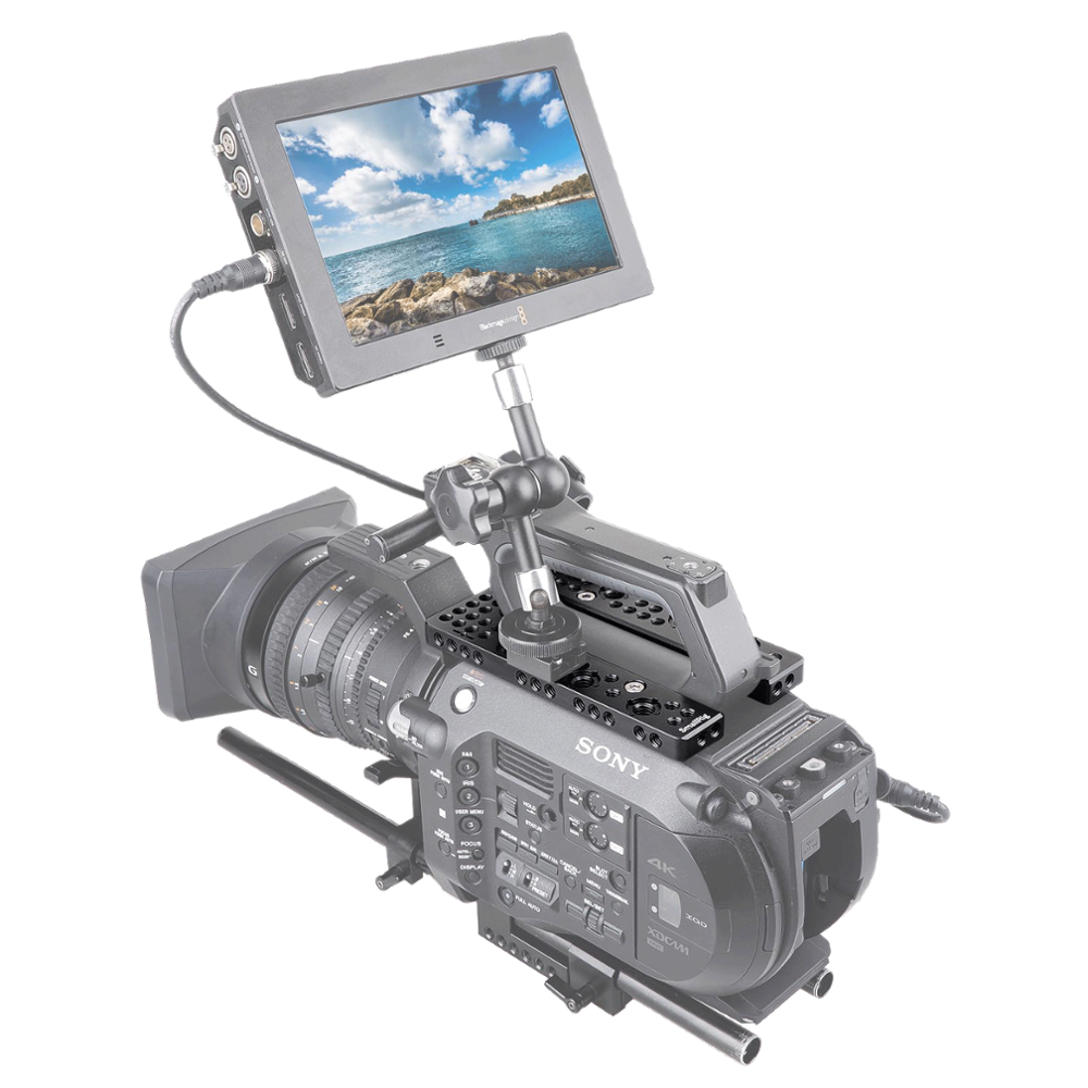 Plaque de montage supérieure pour Sony FS7/FS7II plaque en forme de U Compatible avec FS7 poignée d'origine avec 1/4 3/8 trous de vis-1975