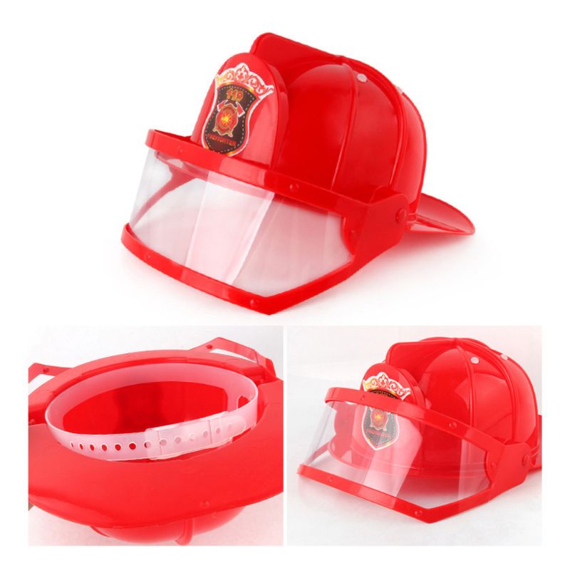 Children Fireman Helmet Firefighter Hat Fancy Dress Accessories Kids Halloween Party Role Play Toy M89C