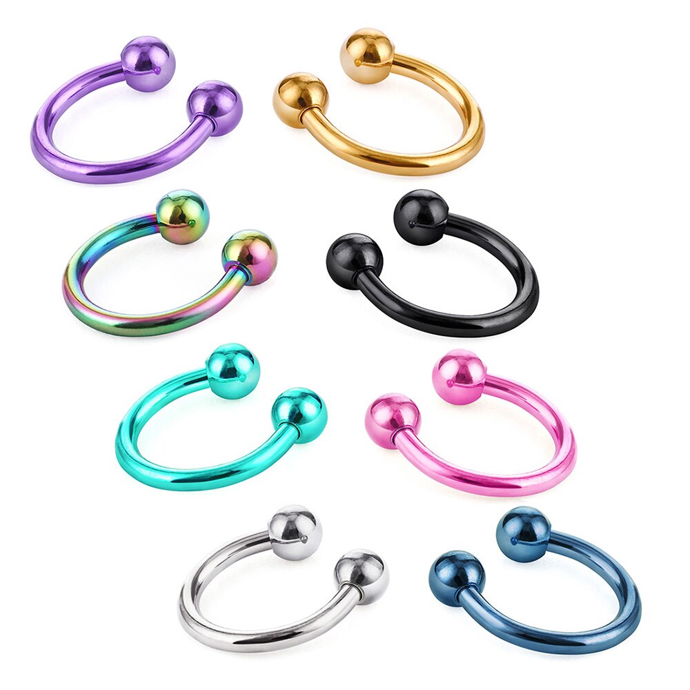 1pc 1.2mm 16G Circulaire Horseshoe Piercing Multipurpose Neusgat Nose Ring Lip Piercing Rvs Pircing Nariz Body sieraden