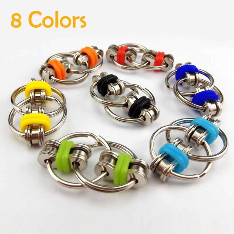 Metal Puzzle Chain Fidget Toy For Autism Chain Fidget Toy Hand Spinner Key Ring Sensory Toys Stress Relieve ADHD Top Puzzles