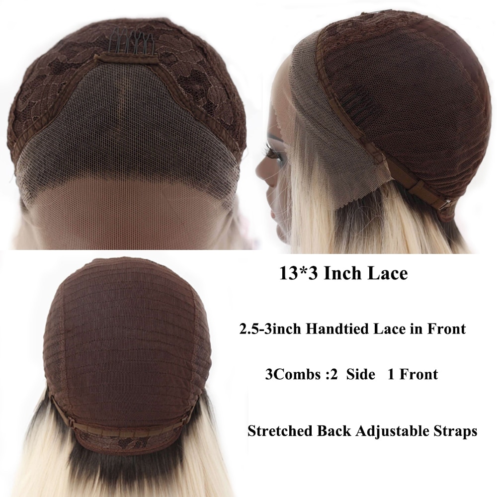 Lvcheryl-perruque synthétique, Lace Front wig, cheveux naturels et longs, couleur violette, 13x3, résistants à la chaleur