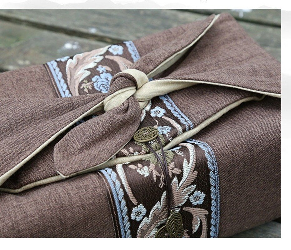 Borsa da viaggio portatile da viaggio borsa da tè per teiera tazza da tè tazza da tè in cotone e lino accessori per cerimonia del tè