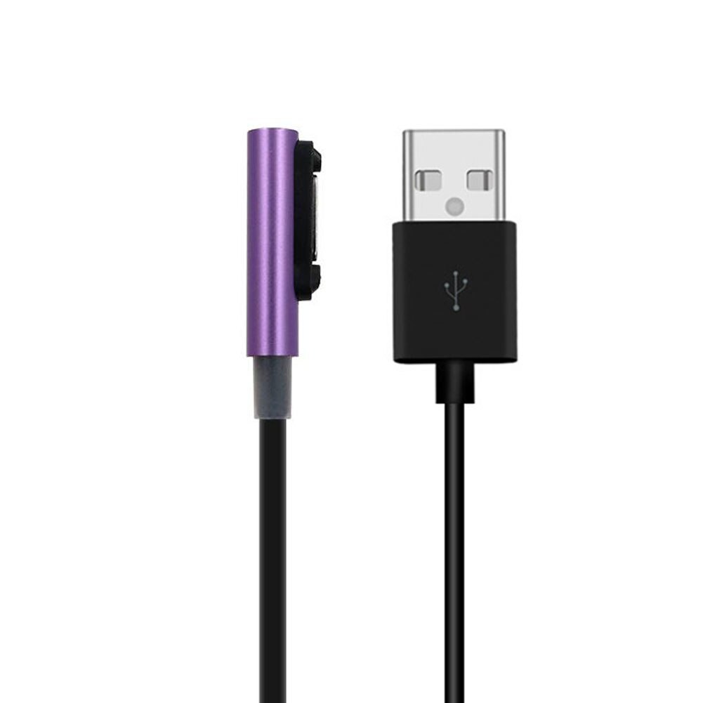100cm magnetiske usb-opladerkabel til sony xperia  z3 l55t z2 z1 compact  xl39h: Lilla