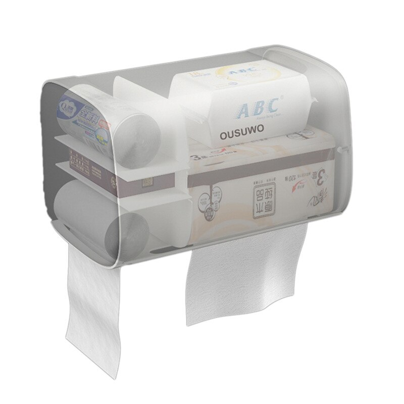 Boîte à mouchoirs avec Double couche de rangement pour salle de bain WC Papierhalter Feuchtpapierbox Toilettenpapierhalter Feuchttuch boîte Ablage