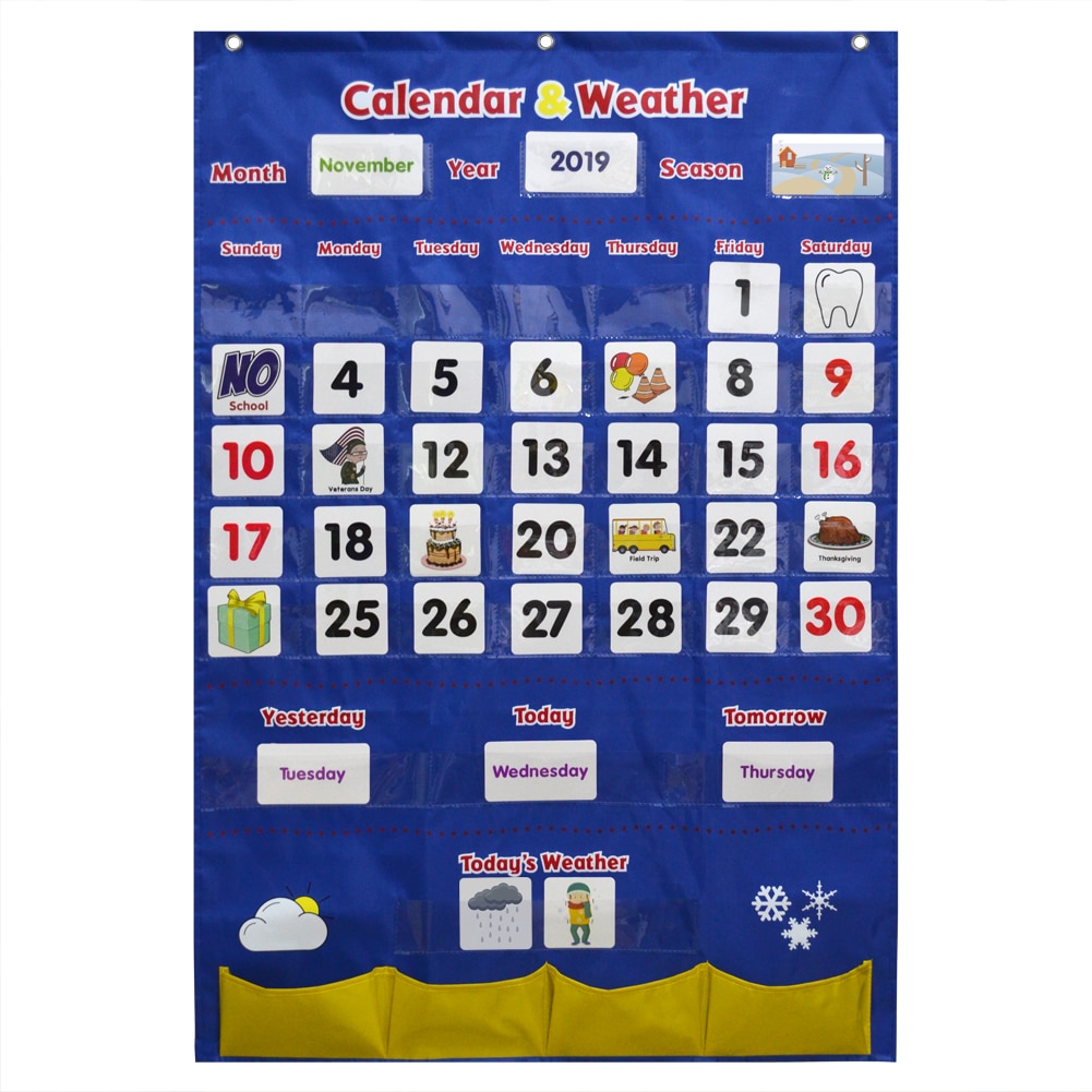 Godery -2028 Voorschoolse Kalender En Weer Zak Grafiek Set Voor Kleuterklas Kids