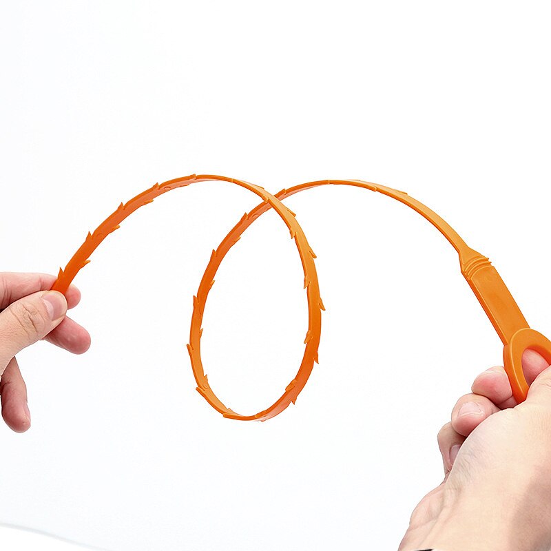 Desbloqueador de drenaje de 64CM, herramienta de dragado de tuberías de serpiente, limpiador, cepillo removedor de pelo, herramienta para baño, cocina, desatascador, fregadero, alcantarillado