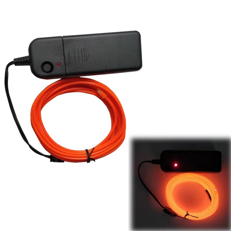 Di incandescenza Legare di EL Luce Al Neon Auto Luci Della Stringa Decorazione Auto Luce Al Neon Lampada A LED Flessibile Ha Condotto La Luce di Striscia di Accessori Auto interno Più Nuovo: orange