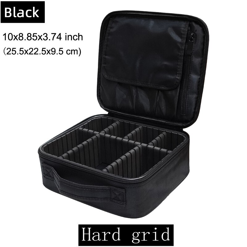 Vrouwen Make-Up Tas Reizen Grote Capaciteit Reizen Noodzakelijke Waterdichte Cosmetische Case: Oxford Black Hard