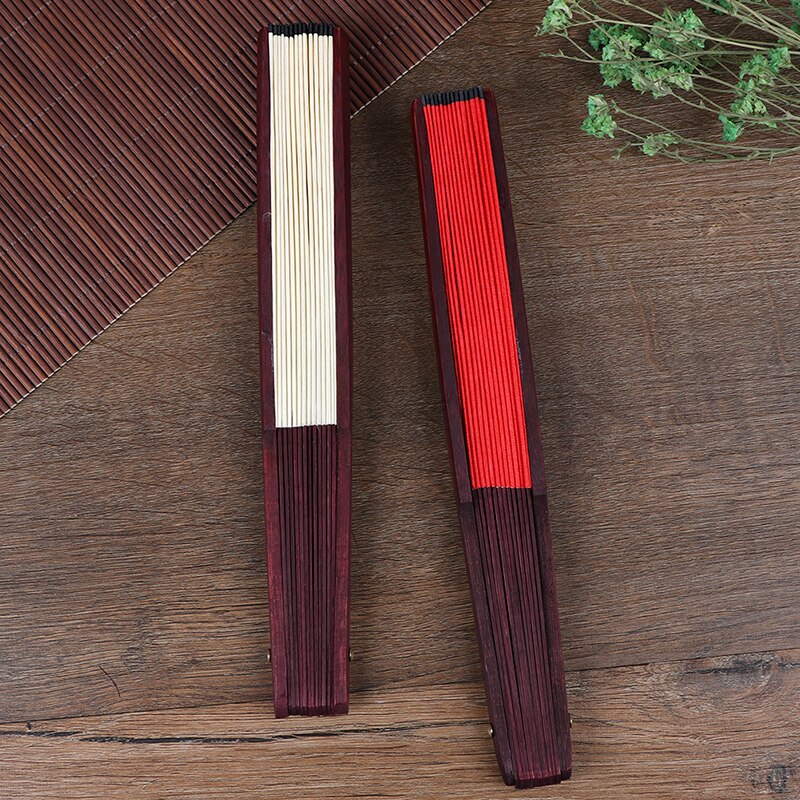 Éventail chinois pliable en bambou de couleur unie, 1 pièce, fournitures de fête à domicile pour hommes/femmes