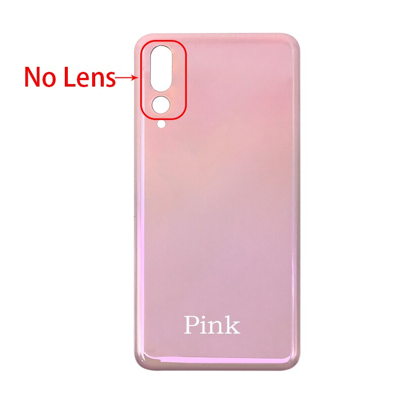 Voor Huawei P20 Pro Terug Batterij Glass Cover Panel Achterklep Case Voor Huawei P20 Pro Back Cover Behuizing Met camera Lens: Pink No Lens