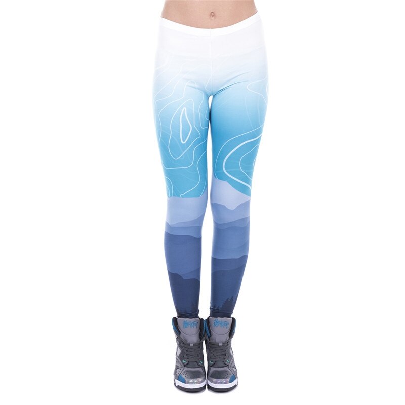 Trendy Digital Print Elastische Workout Leggings Push Up Vrouwen Casual Skinny Sporting Fitness Leggings Broek Broek: 43471