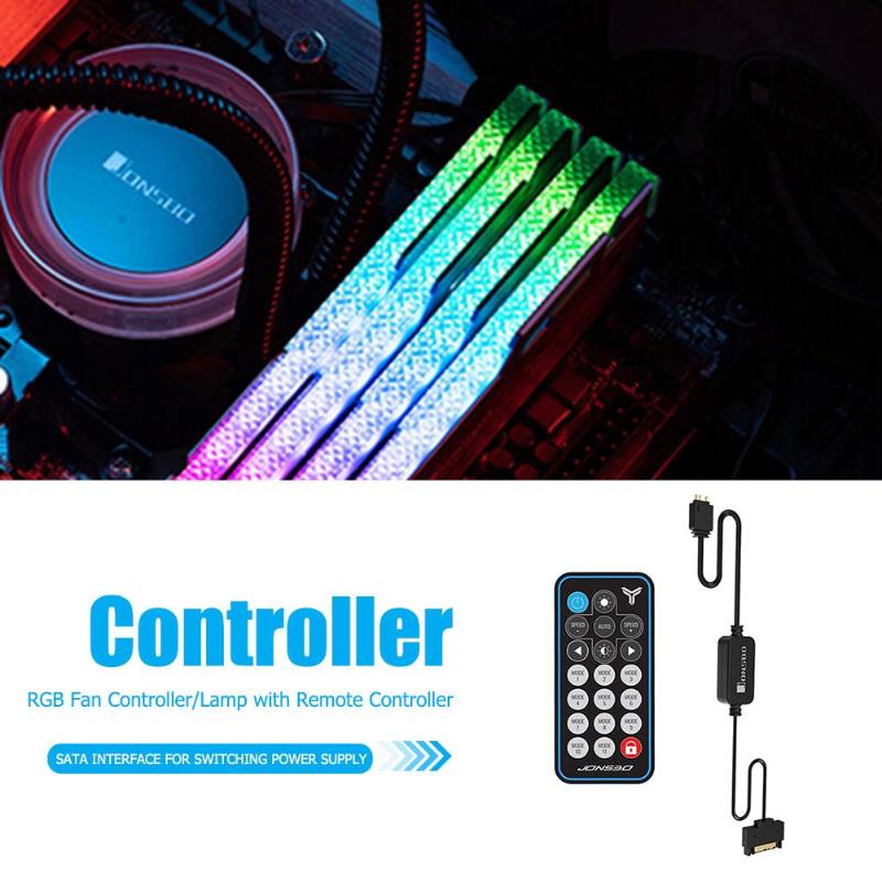 Jonsbo AURA RGB Controller Remote Control 5V 3Pin SATA Power Supply Memory LED Cool Light Stripe Symphony Edition for PC Case