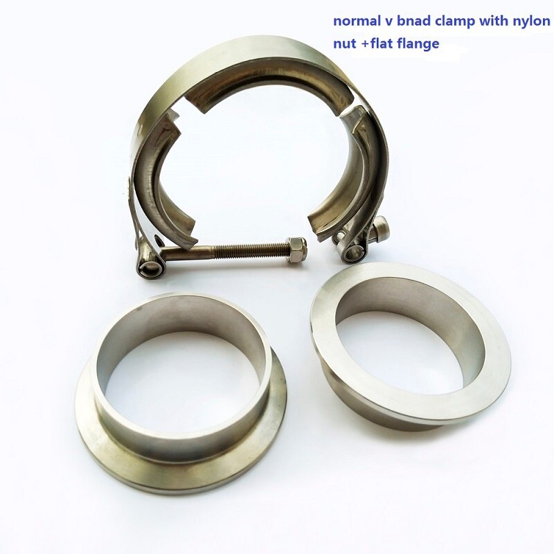 ZUCZUG 2.25" SUS 304 metal clench nut Exhaust high temperture resistance high anti rust V Band Clamp Flange with Kit: vbkff225-n