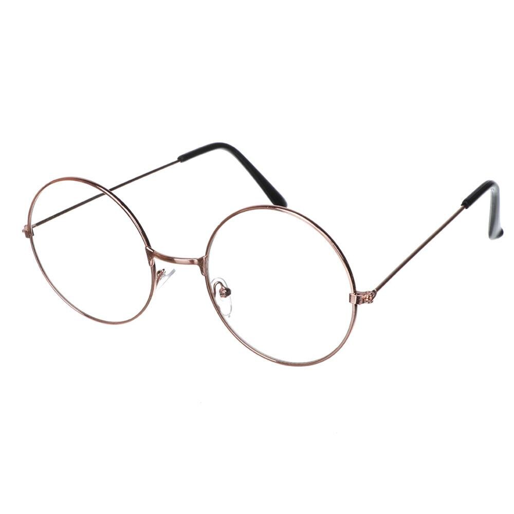 Nova moda simples unisex metal vintage retro óculos redondos quadro óculos de visão cuidados óculos dropshipping: Rose gold