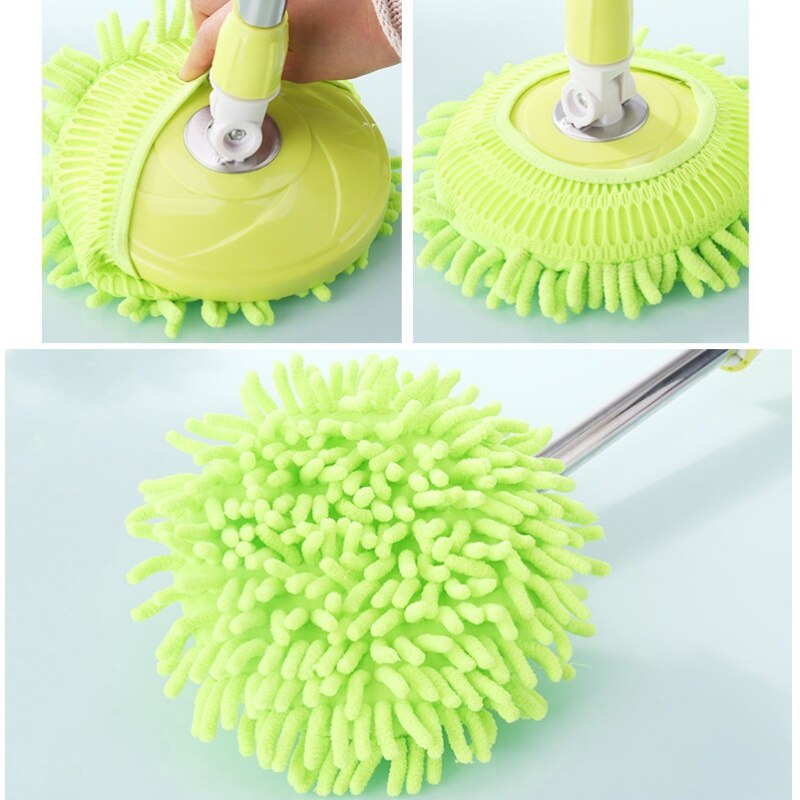 Vervanging Mop Heads 360 Spin Ronde Vorm Standaard Formaat Wringen Spin Mop Refill Chenille Mop Heads Mop Accessoires