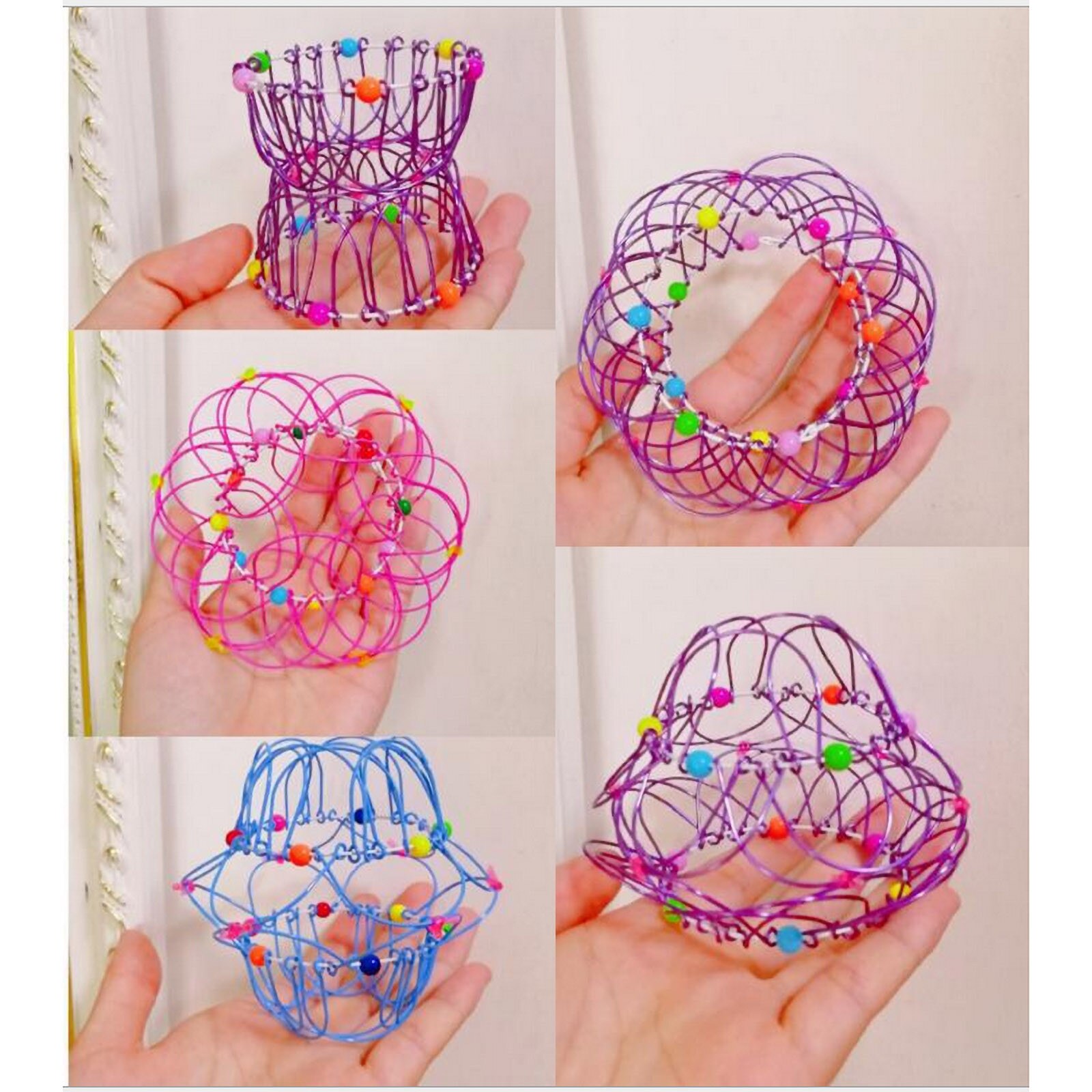 Decompression Deformation Ball Toys Soft Steel Magic Flower Basket Hoop 2pcs Stress Relief Toy Children Toys Brinquedos