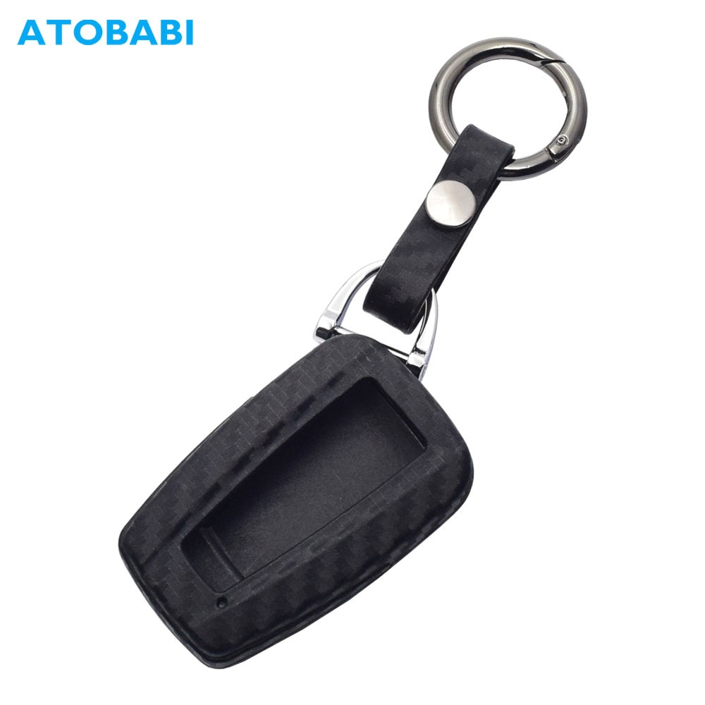 Carbon Silicone Car Key Case For Toyota CHR C-HR Camry RAV4 Smart Keyless Remote Fob Cover Keychain Protector Keys Bag