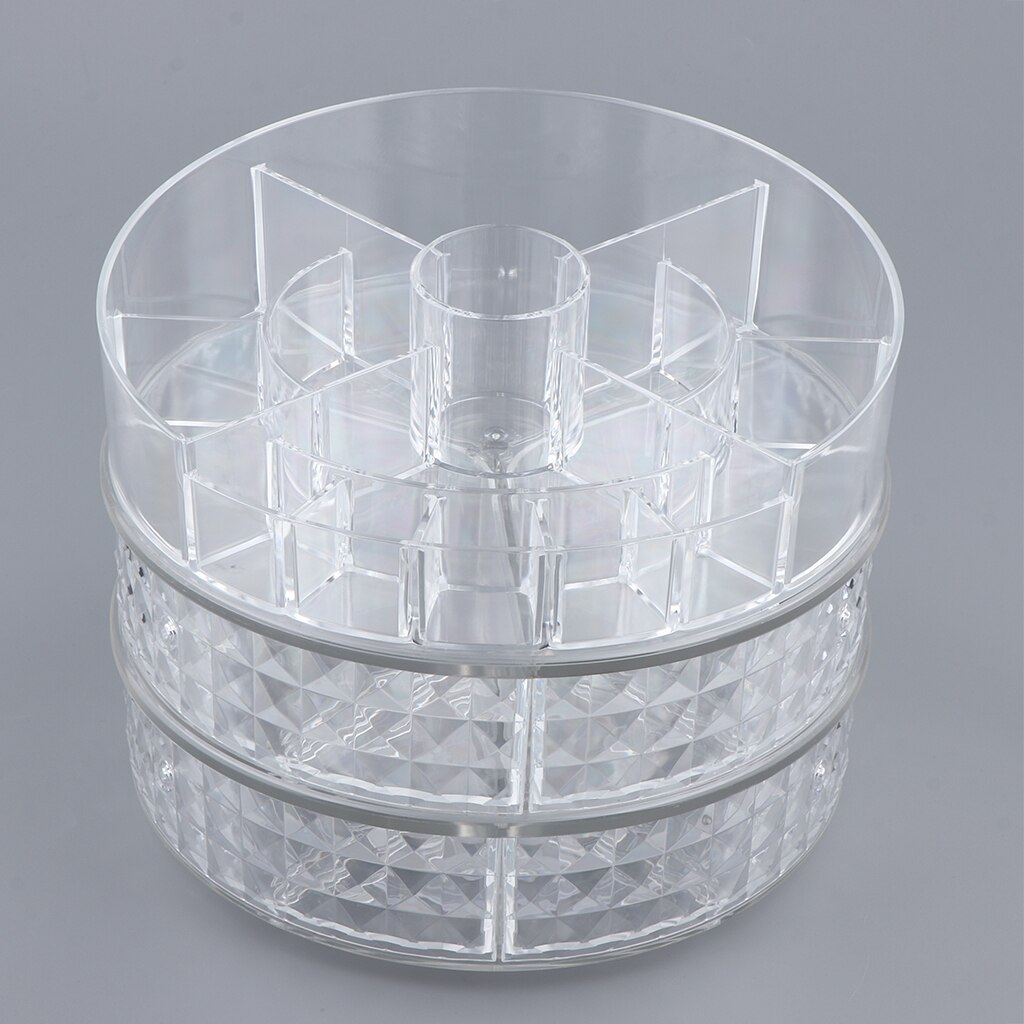 Duurzame make-up organizer met lades, sieradenhouder en displaystandaard.