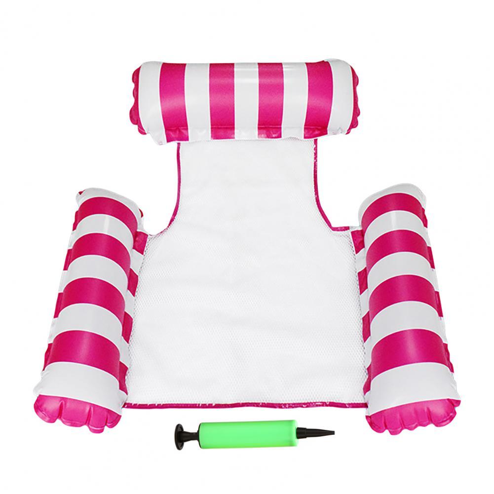 Lekvrije Draagbare Ergonomisch Gestreepte Print Drijvende Fauteuil Voor Reizen:  White  Red