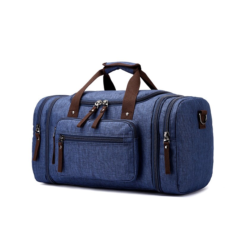 Unisex Effen Kleur Handtas Microfiber Waterdicht Leisure Retro Reizen Sport Plunjezak: blue
