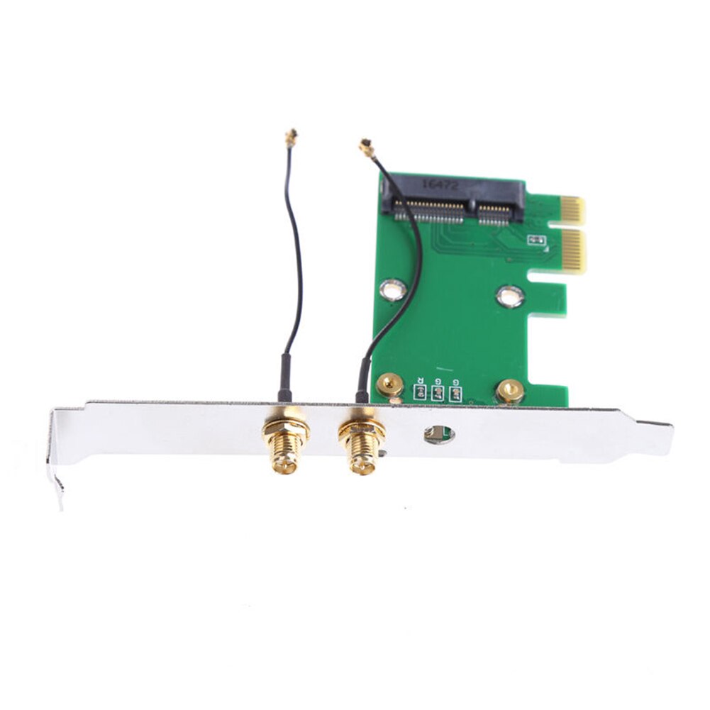 Wireless Wifi Netzwerk Karte Mini PCI-E Zu PCI-E 1x Desktop Adapter + 2x Antennen Konvertieren Die Mini-Karte Zu EINE Standard PCI-Express