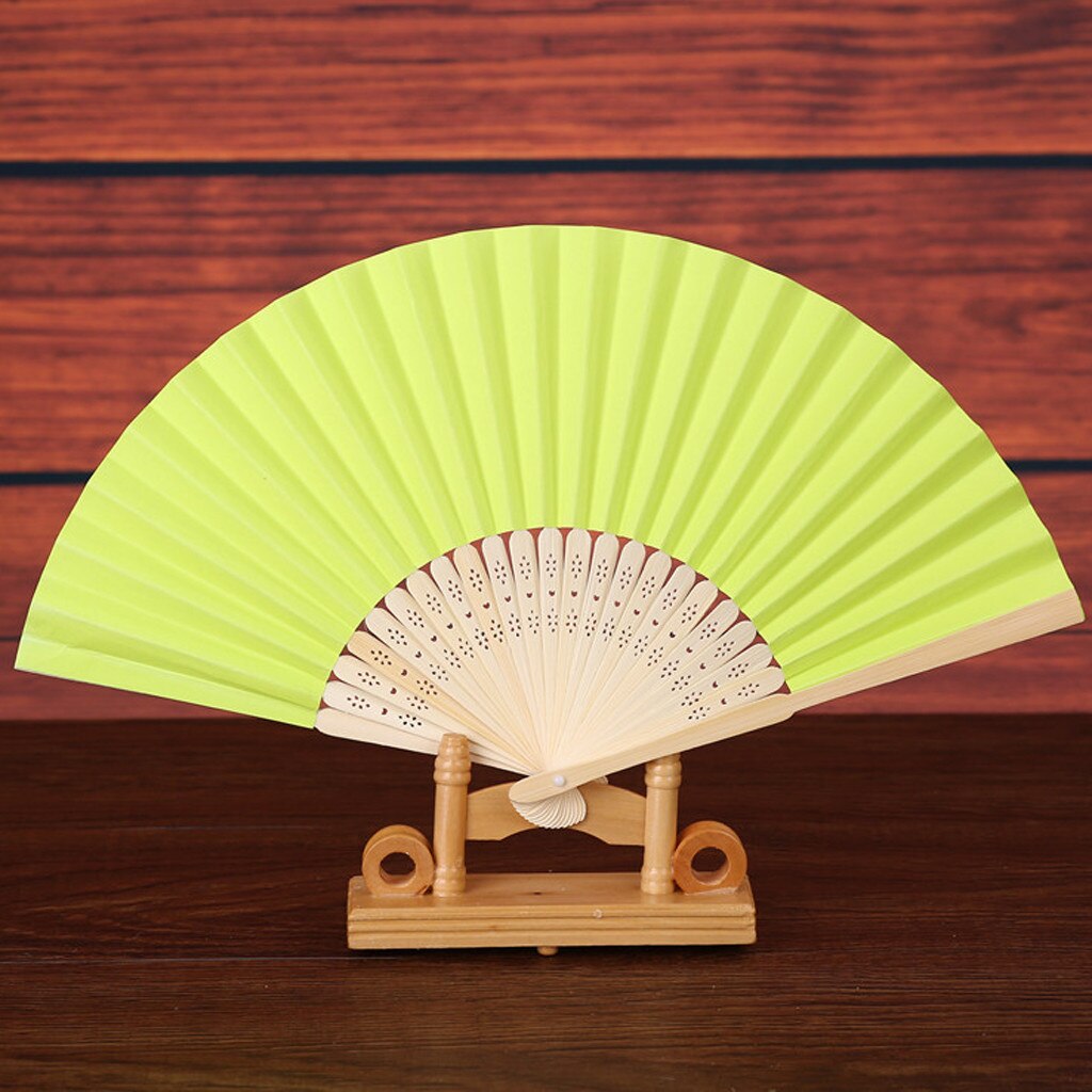 Mode Patroon Folding Dance Wedding Party Folding Handheld Effen Kleur Fan