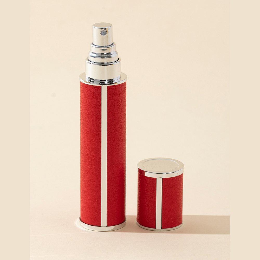 Atomiseur de parfum de voyage étanche de 10ml, mini distributeur de colonnes portable et réapprobable, bouteille intérieure en verre, 1 pièce: Rouge