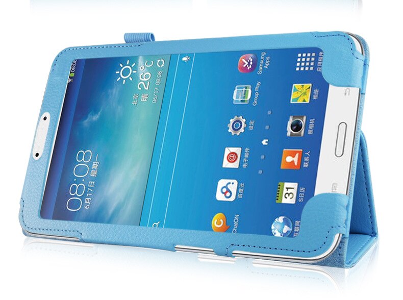 Étui pour tablette pour Samsung Galaxy Tab 3 8.0 T311 housse en cuir pour Samsung Tab3 8.0 SM-T310 T311 T315 support étui à rabat Capa: T310 T311 sky blue