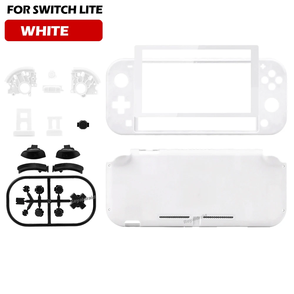 Para Switch Lite para consola de juegos NS LITE, carcasa de repuesto, botones y acceso de modificación de pantalla de película de vidrio templado: Azul oscuro