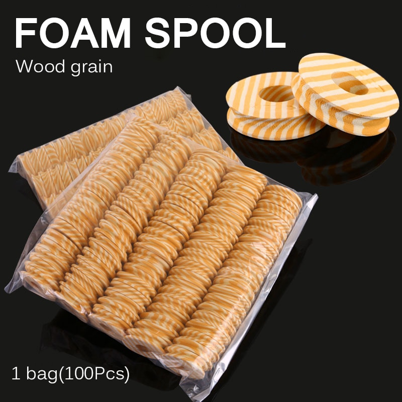 100 sztuk pianki szpule połowów meandrowy tablica haczyk wędkarski linia wędkarskiego akcesoria z pianki szpula drutu śladu obrotowe ryba skrzynka narzędzia: Złoty