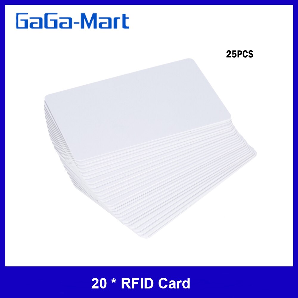 25pcs/set 125KHz RFID Card Readable Writable Rewrite Blank White Key Cards for Access Control