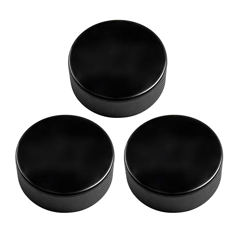 3 stück eishockeypucks aus naturkautschuk, standard-hockeybälle, sportartikel für training und spiel (schwarz)