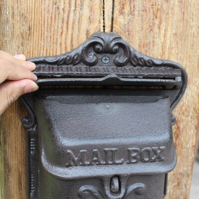 Retro stil vattentät tidning brev brevlåda postlåda post cse box gjutjärn vintage pastoral hem väggmonterad brevlåda
