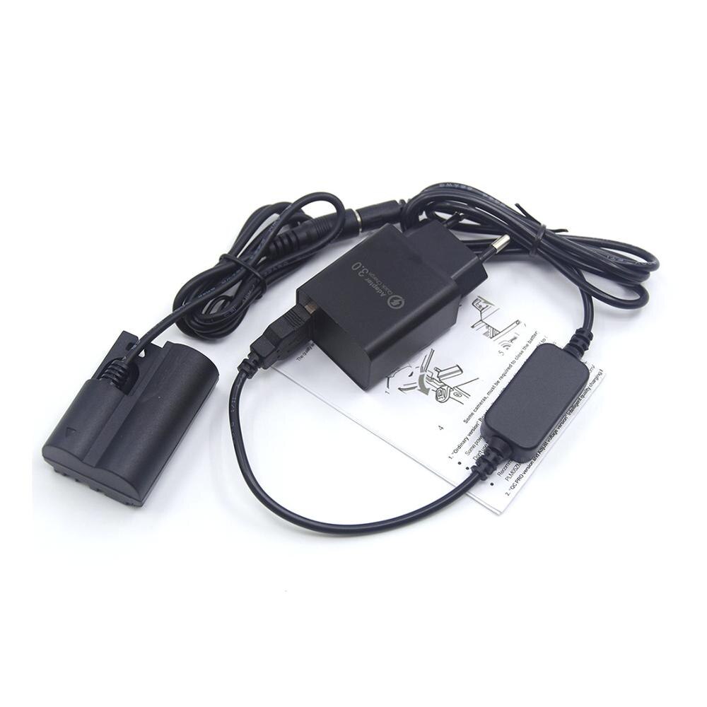 QC3.0 USB Charger + ACK-E2 USB Cable + DR-400 BG-E2 E2N BP-511 Dummy Battery for Canon EOS 20D 30D 40D 5D 50D D30 D60