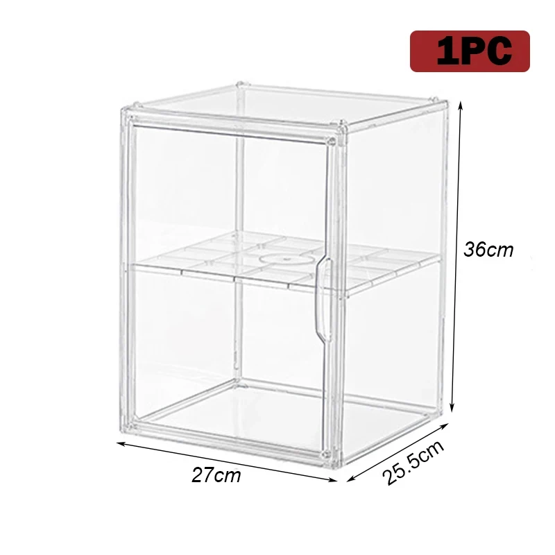 Large Capacity Storage Box Organizer for Figures Acrylic Box Clear Blind Box Showcase Makeup Organizer for Bag: Red