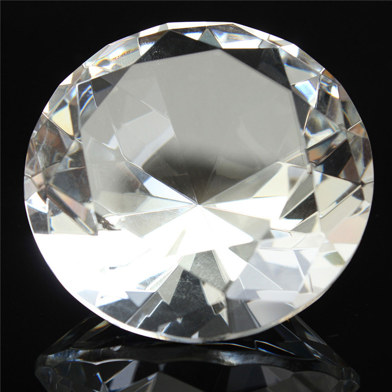 1pc 60mm/2.36inch Clear Crystal Diamond Cut Shape Paperweights Glass Gem Home Display