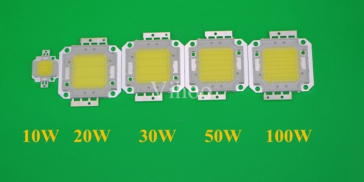 Høj lys 100w 50w 30w 20w 10w led chip 30*30 mil cree smd cob diy projektør pære lampe varm/kølig hvid integreret fuld watt