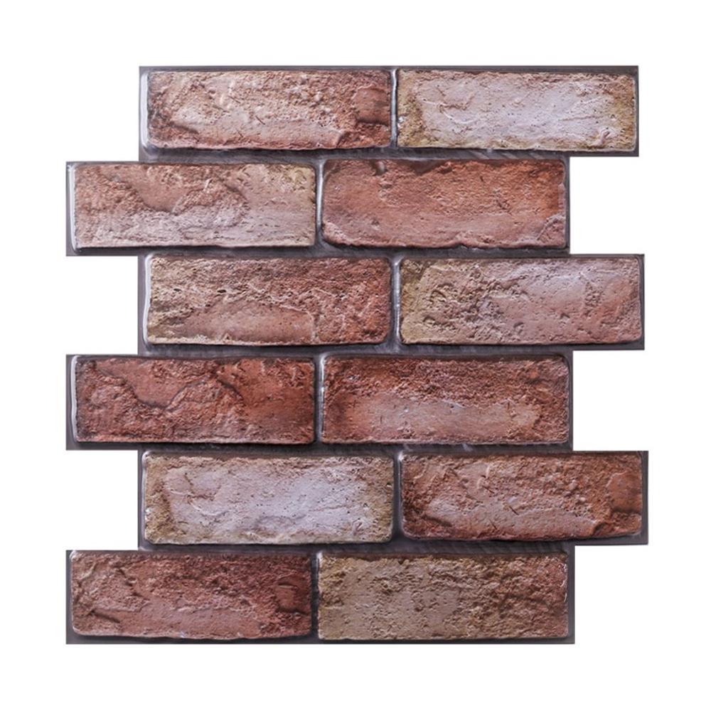 Funlife-azulejo de mosaico autoadhesivo, pegatina de pared de vinilo para decoración de baño y cocina, palo de cáscara impermeable, Panel de azulejos de PVC: 2