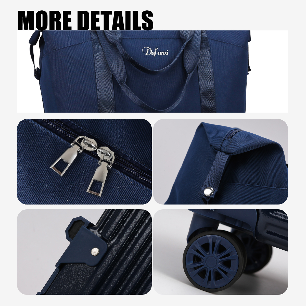 Koffer met wieltjes, universele reistas met wielen, opvouwbare koffer, lichtgewicht trolleykoffer, handrugzak met grote capaciteit, voor op reis naar huis