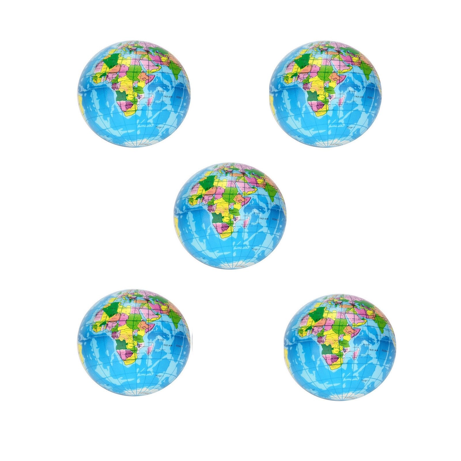 4/5pc Pu Schaum 6,3 cm Anti betonen Linderung Quaddel Karte Schaum Ball Atlas Globus Palme Ball Planeten erde Ball Spielzeug Für freundlicher Mädchen Jungen: 5stck 