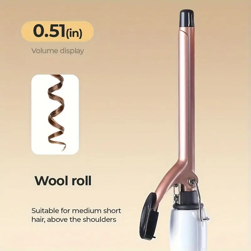 Ceramic perm bar 0.51 inch hair salon perm tool curling iron, fast heating, dual speed temperature control: US