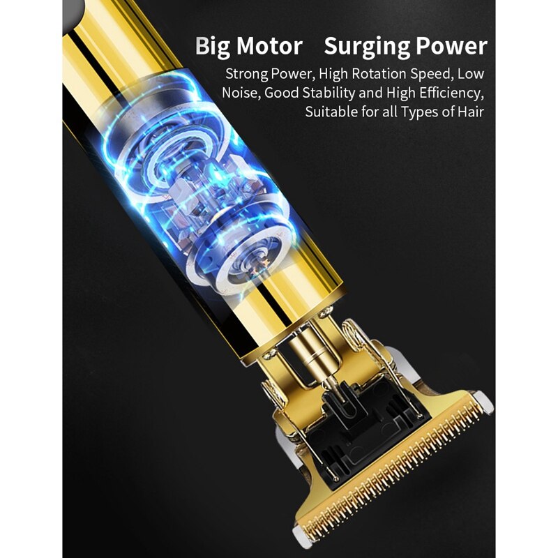 Spinki robić włosów męskie elektryczne trymer robić brody profesjonalne ścinanie włosów maszyna cyfrowy wyświetlacz akumulator bezprzewodowy