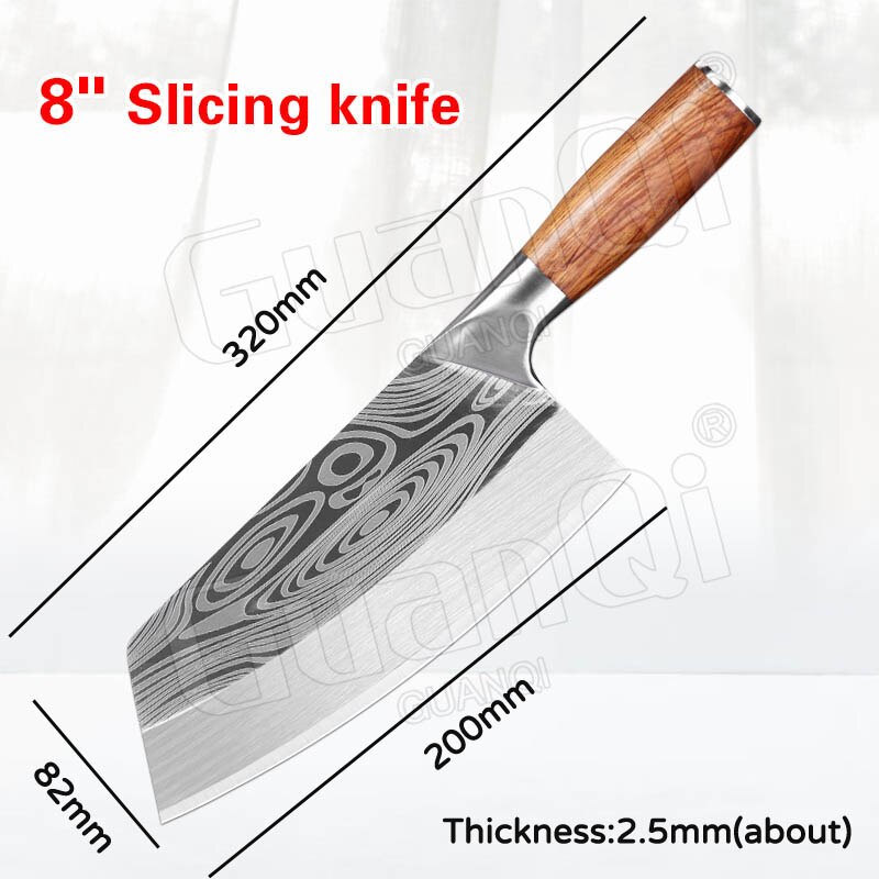Küche Messer Set Cleaver Messer Utility Kochmesser Fleisch Cleaver Gemüse Schneiden Messer High Carbon Stahl Boning Messer: H  without cover