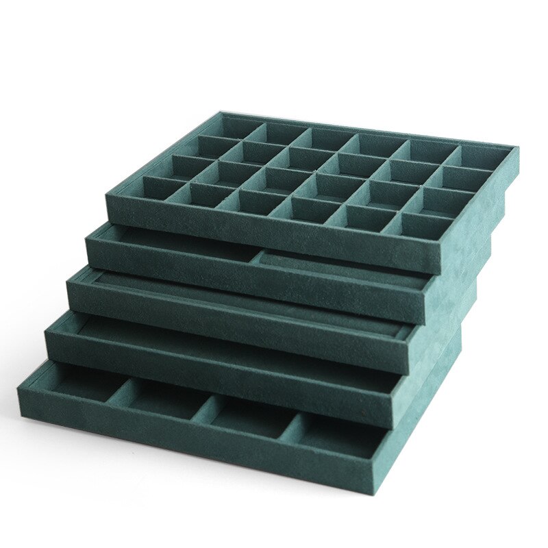 Jewelry Organizer Tray - Velvet Display Holder for Rings, Earrings, Necklaces, Bracelets - 35x24x3cm
